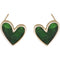 Retro Dark Green Heart-shaped Earrings