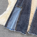High-rise Color-block Flared Jeans