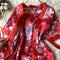 Lace-up Printed Robe Cardigan Dress