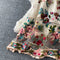 Waist Mesh Embroidered Flower Dress