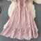 Round Collar Hollowed Water-soluble Lace Dress