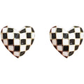 Heart-shaped Hound's-tooth Earrings