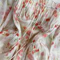 Flared Sleeve Floral Chiffon Puffy Dress
