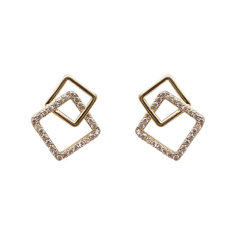 Simple Geometric Designed Square Earrings