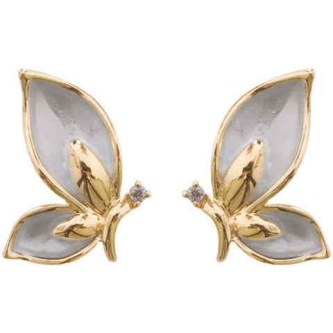 Silver Pin Light Butterfly Earrings