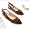 Low Heel Pointy Patchwork Color Kink Flats