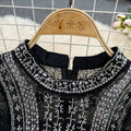 Vintage Studded Patchwork Tweed Dress