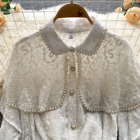 Beaded Embroidered Shawl Top
