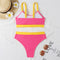 Two-piece Patchwork Two-strap Swimsuit