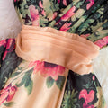 Elegant V-neck Floral Printed Dress
