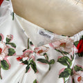 Waist-slimming V-neck Floral Chiffon Dress