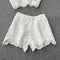 Knitted Halter Top& Wide-leg Shorts 2Pcs