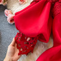 Vintage Lace Off-the-shoulder Dress