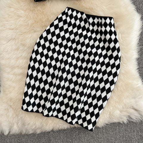 Knit Camisole & High Waist Skirt Two-Piece Set