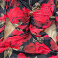 Rose-print Waist-neck Mesh Stretch Dress