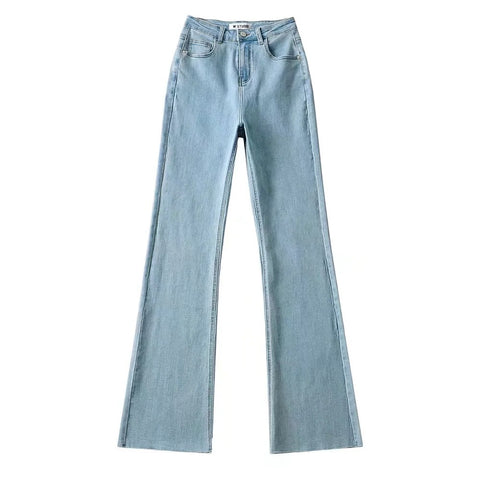 Slim Stretch Jeans With Flared Edges