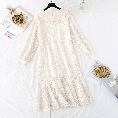 Fishtail Hem Lace Dress