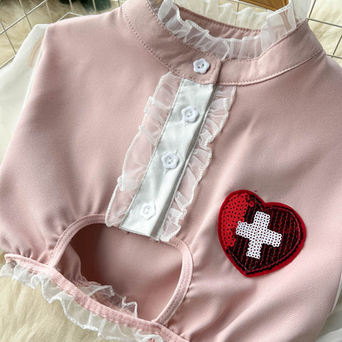 Nurse Costume Cosplay Top&Skirt 2Pcs