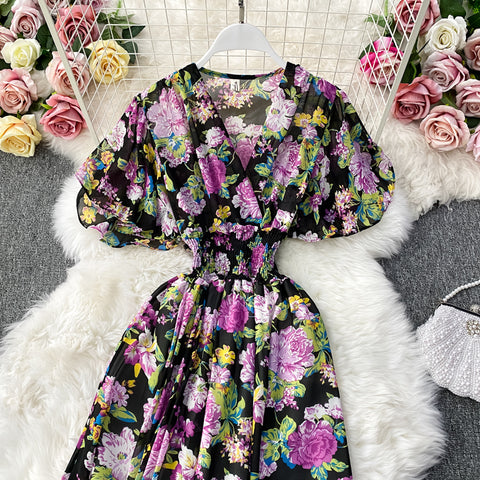 V-neck Floral Dress