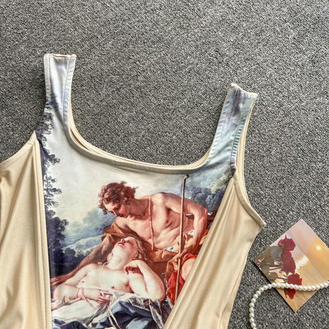 Irregular Design Floral Print Camisole