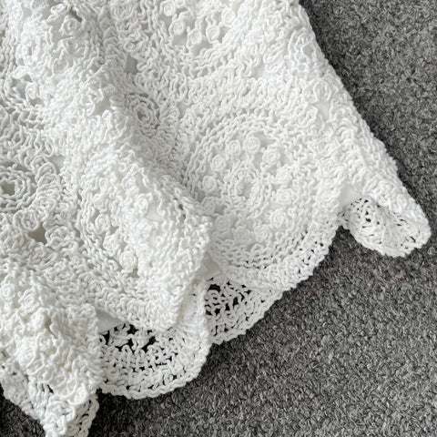 Knitted Halter Top& Wide-leg Shorts 2Pcs