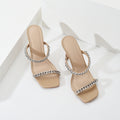 Sexy Square Toe High Heel One-Line Sandals