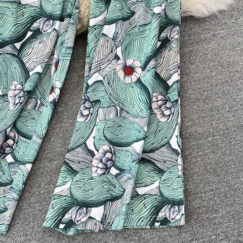 Two-piece High-waisted Wide-leg Trousers