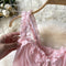 Cutie Pink Mesh Ruffled Dress