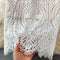 Square Neck Puff Sleeve High Waist Lace Dress