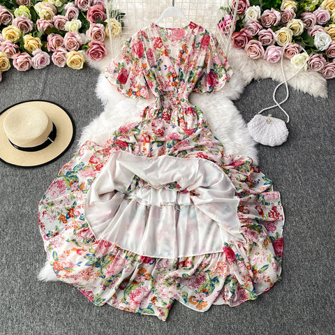 V-neck Floral Dress