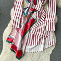 Irregular Design Striped Shirt Dress