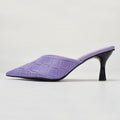 Stone Stiletto Slippers With Pointed Toes