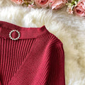 Low-cut Halter Bright Silk Knit Dress