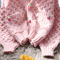 Strawberry Decorated Twist Knitted Cardigan