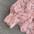 Crewneck Cutout Crochet Lace Shirt