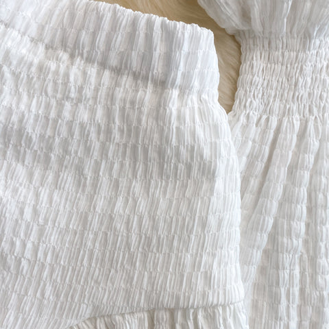 Square Collar Shirt&Shorts 2Pcs Set