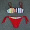 Rainbow Striped Split Bikini