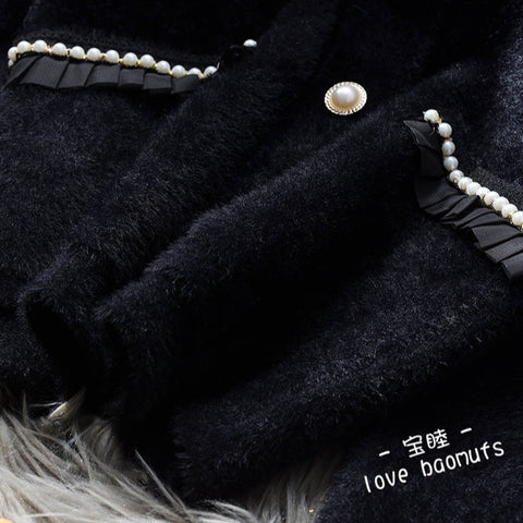 Doll Collar Faux Fur Thickened Jacket