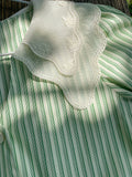 French Lace Striped Two-piece Suite