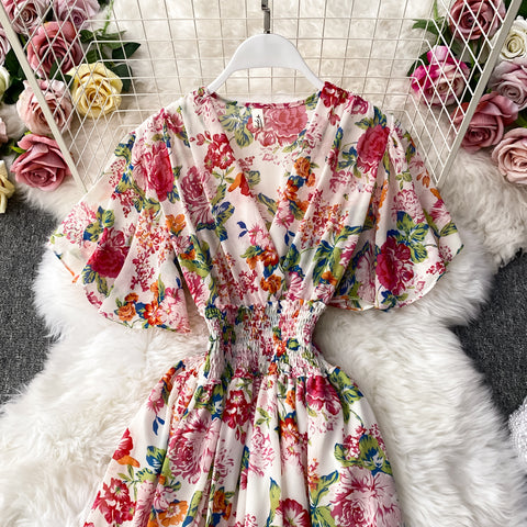 V-neck Floral Dress