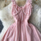 Cutie Pink Mesh Ruffled Dress