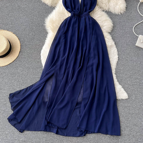 Chiffon High-waist Slip Dress