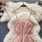 Pink Ruffled Chiffon Dress