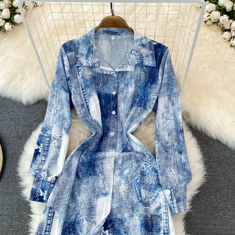 Tie-dye Oil Painting Print Dress