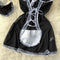 Maidswear Mesh V-neck Black Dress