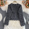 French Chanel Frayed Plaid Loose Single-breasted Suit