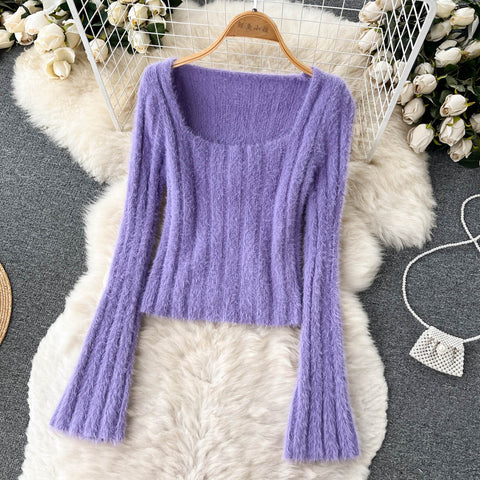 Short Sweater&High-waist Skirt 2Pcs