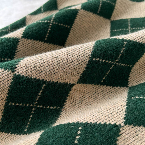 Cardigan&Rhombus Slip Dress Knitted 2Pcs