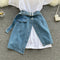 Two-piece Short-sleeved T-shirt Denim Skirt