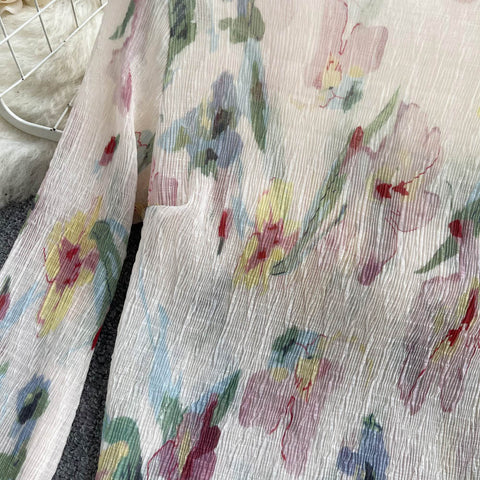 Chic Printed Floral Sun-protection Top